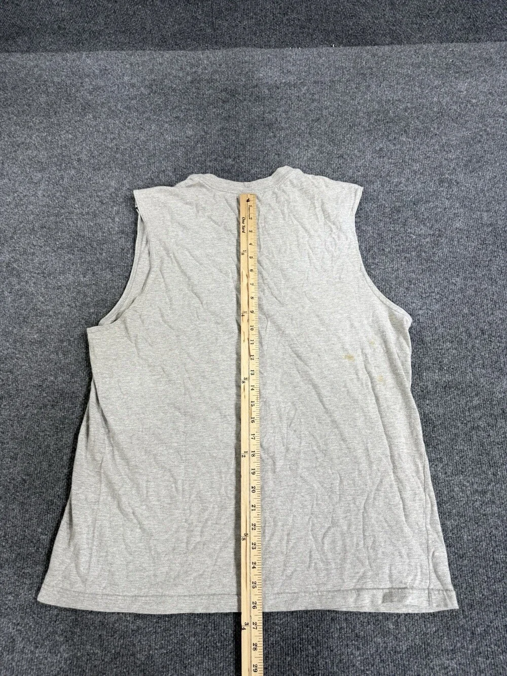 Nike Mens Large Gray Sleeveless Athletic Shirt Swoosh Piped Workout Tank Top
